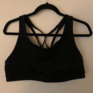 LIKE NEW Black Sports Bra with Criss Cross Back